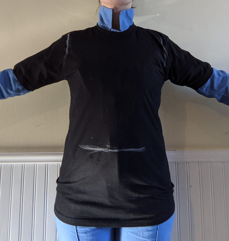Make a Mandalorian vest template with an old t-shirt